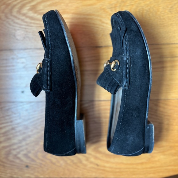 Gucci Black Suede Loafers with Gold Horsebit - Picture 4 of 7